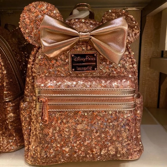 rose gold minnie backpack